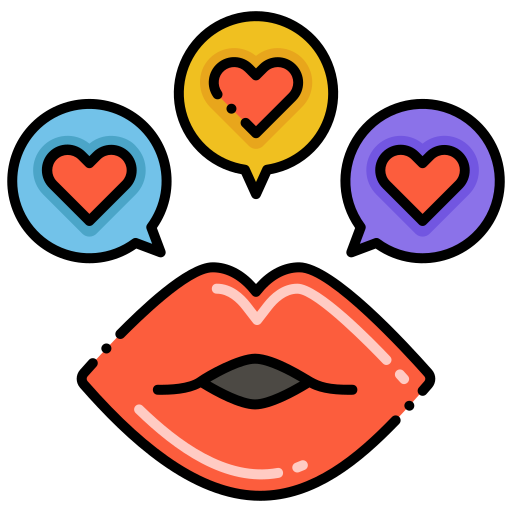 pocałunek Flaticons Lineal Color ikona