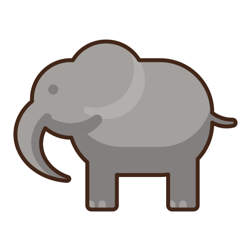 l'éléphant Flaticons Lineal Color Icône