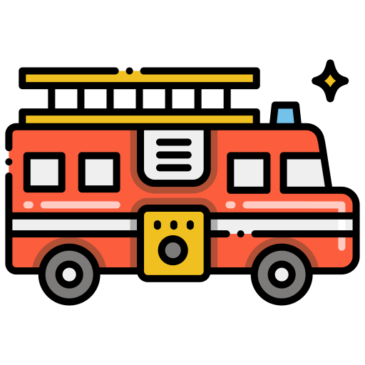 wóz strażacki Flaticons Lineal Color ikona