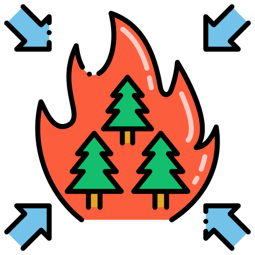 pożar Flaticons Lineal Color ikona