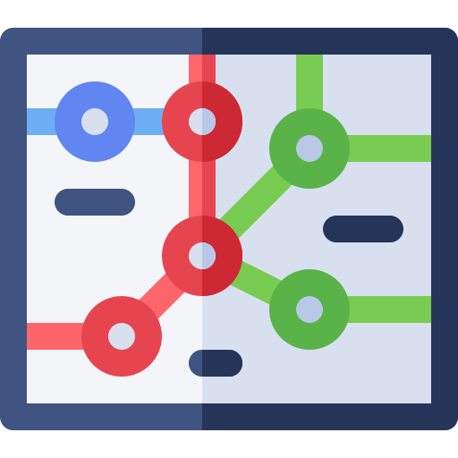 route Basic Rounded Flat icoon