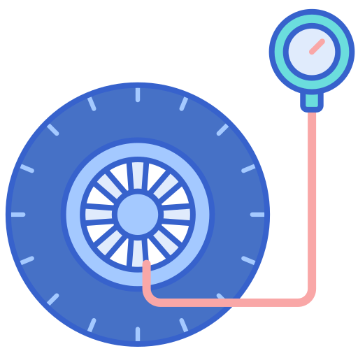 pressione dei pneumatici Flaticons Lineal Color icona