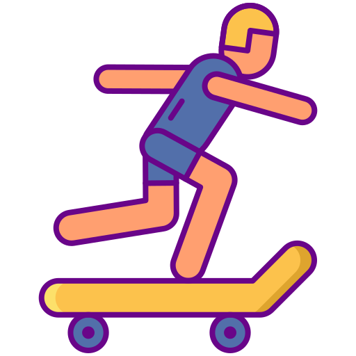 Skateboard Flaticons Lineal Color icon