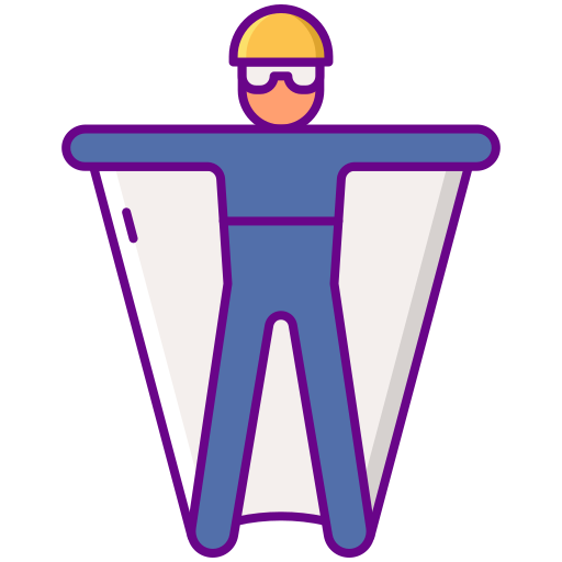 Wingsuit Flaticons Lineal Color icon