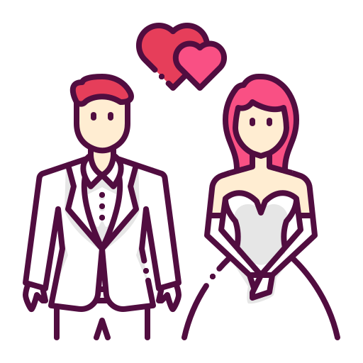 結婚式のカップル Generic Outline Color icon