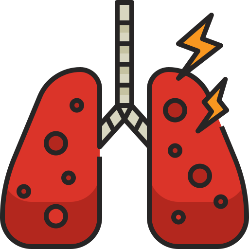 geïnfecteerde longen Generic Outline Color icoon