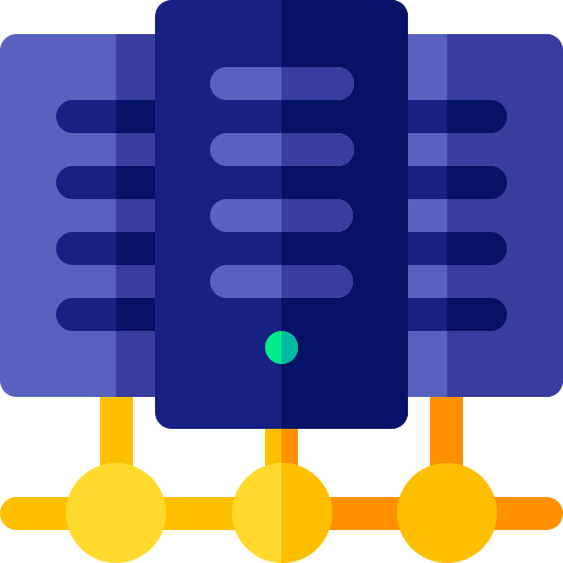 centrum danych Basic Rounded Flat ikona