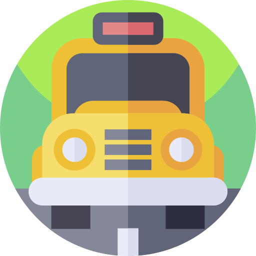 School bus Geometric Flat Circular Flat icon