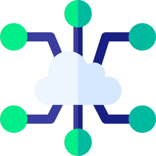 Cloud network Basic Rounded Flat icon