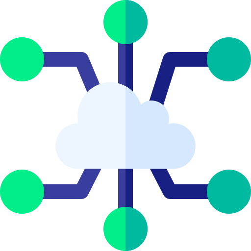 sieć w chmurze Basic Rounded Flat ikona