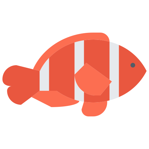 pesce pagliaccio Coloring Flat icona