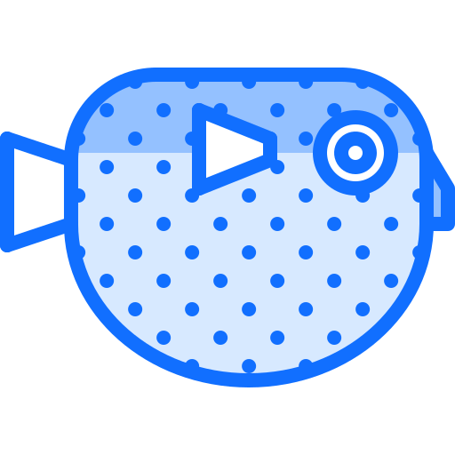 blowfish Coloring Blue Ícone