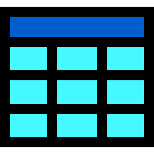 tabela Pixel Linear color Ícone