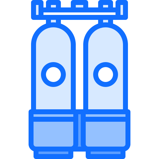 Oxygen tank Coloring Blue icon