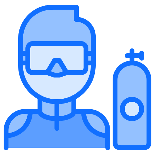 Diver Coloring Blue icon