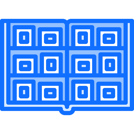 Postage stamp Coloring Blue icon
