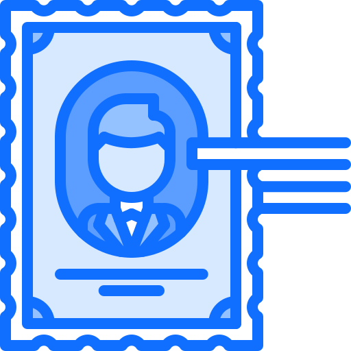 郵便切手 Coloring Blue icon