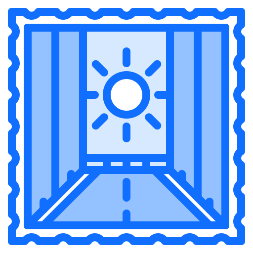 郵便切手 Coloring Blue icon