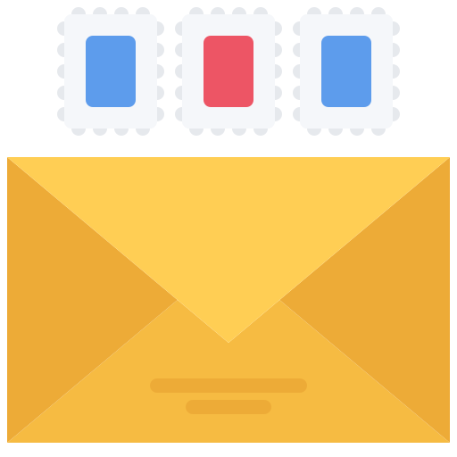sello de correos Coloring Flat icono