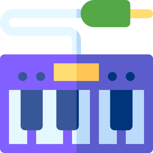 elektrisches keyboard Basic Rounded Flat icon