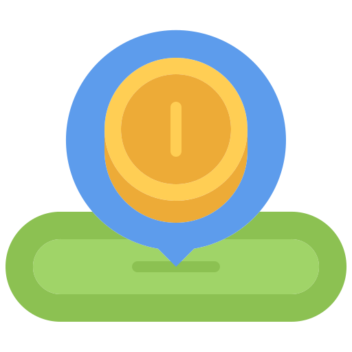Coin Coloring Flat icon