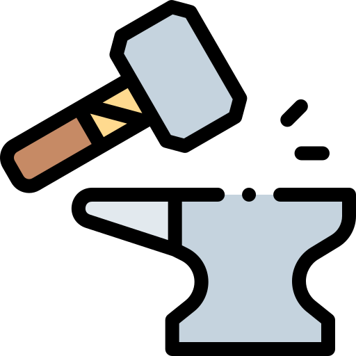 Anvil Detailed Rounded Lineal color icon
