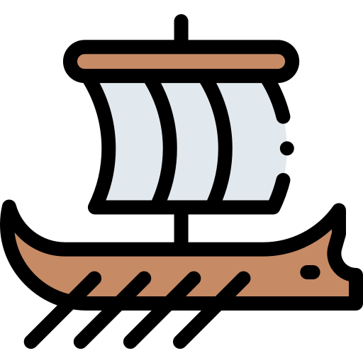 trireme Detailed Rounded Lineal color icona