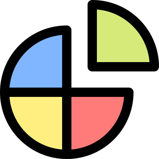 grafico a torta Generic Outline Color icona