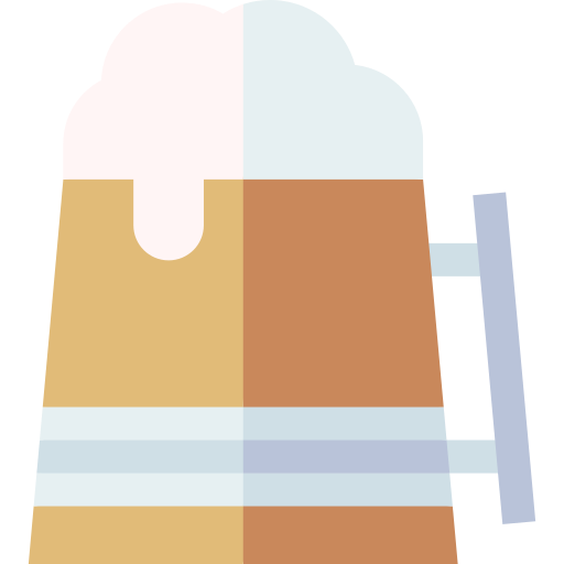 chope à biere Basic Straight Flat Icône