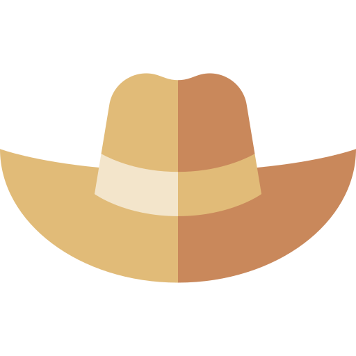 chapeau de cowboy Basic Straight Flat Icône