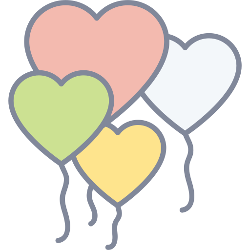 globo de corazón Generic Outline Color icono