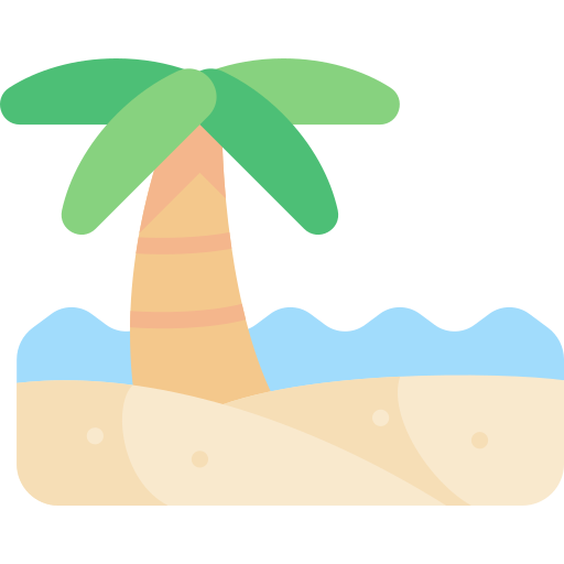 Пляж Kawaii Flat иконка