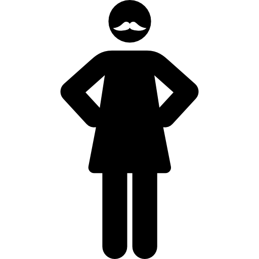 Bearded woman Pictograms Fill icon