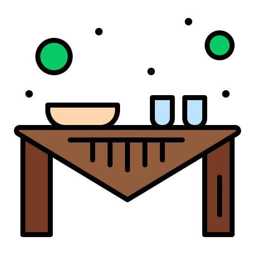 Dinner table Flatart Icons Lineal Color icon