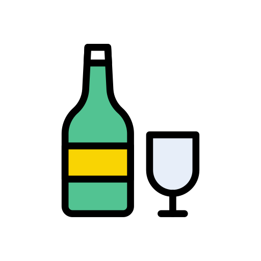 bicchiere di vino Vector Stall Lineal Color icona