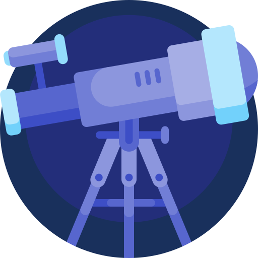 telescopio Detailed Flat Circular Flat icono