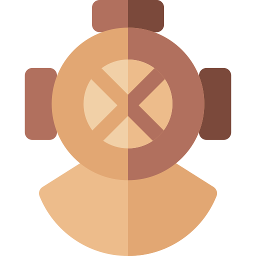 taucherhelm Basic Rounded Flat icon