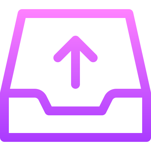 bandeja de salida Basic Gradient Lineal color icono