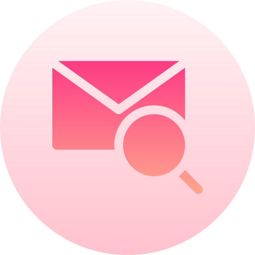zoek mail Basic Gradient Circular icoon