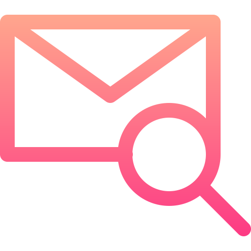 Search mail Basic Gradient Lineal color icon