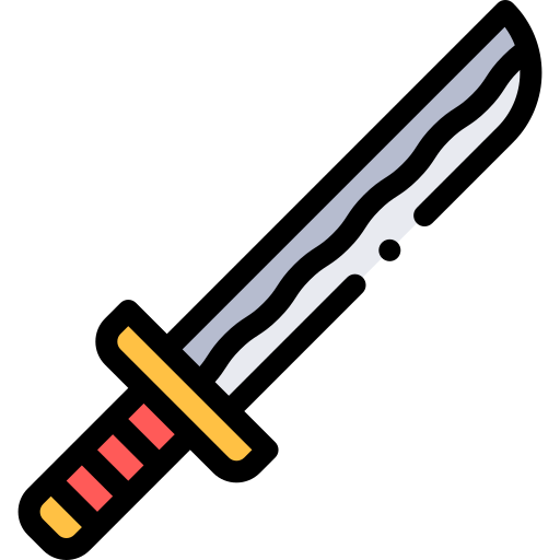katana Detailed Rounded Lineal color icon