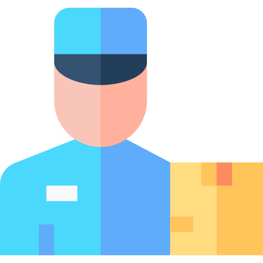 Delivery courier Basic Straight Flat icon