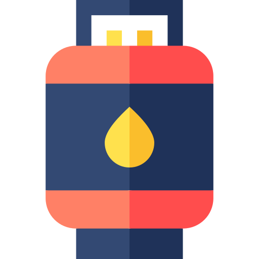 Gas bottle Basic Straight Flat icon