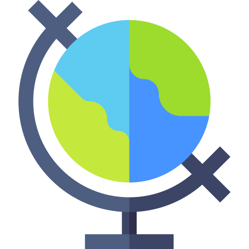 Earth globe Basic Straight Flat icon