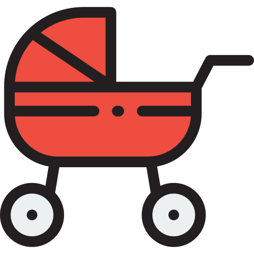 Stroller Detailed Rounded Lineal color icon