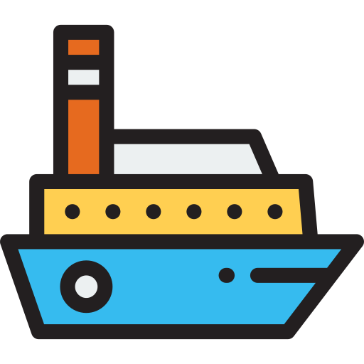 Ship Detailed Rounded Lineal color icon