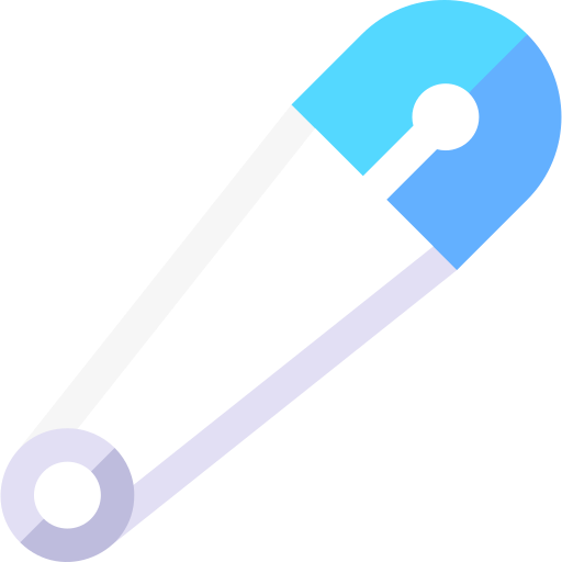 Safety pin Basic Straight Flat icon