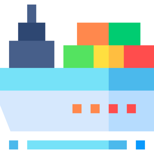 Cargo ship Basic Straight Flat icon