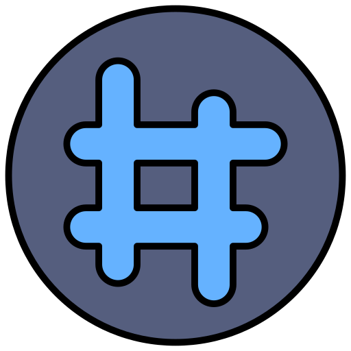 Hashtags Generic Outline Color icon