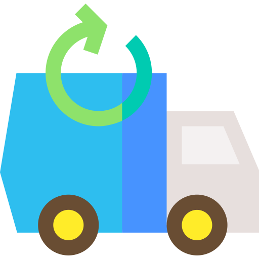 Garbage truck Basic Straight Flat icon
